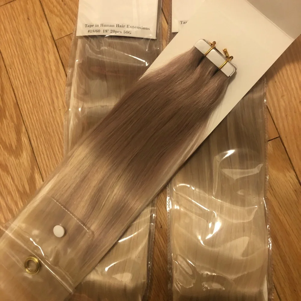 18” 4 PACK #18/60 Blonde HUMAN HAIR TAPE INS *NWT